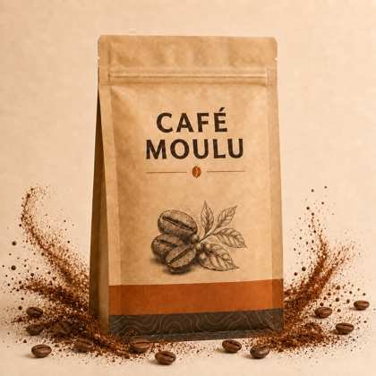 Paquet de café moulu artisanal
